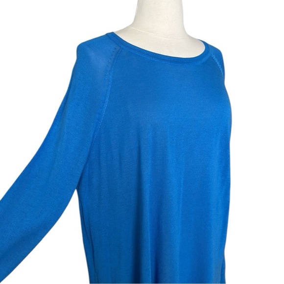 ZARA Cerulean Blue Pullover Sweater Boxy Lightweight Layer Size XL - Picture 5 of 14